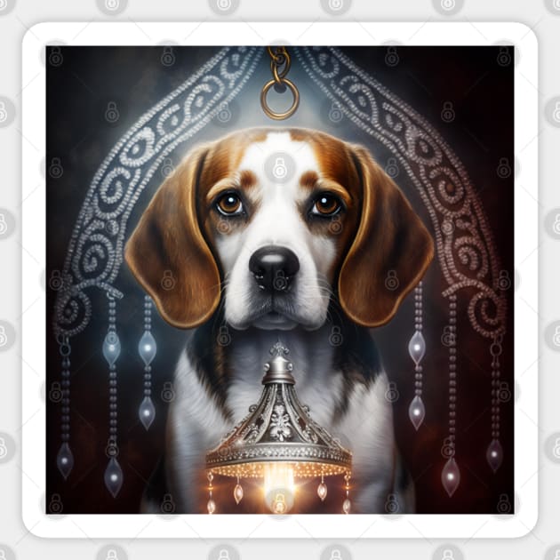 Enigmatic Beagle Sticker by Enchanted Reverie